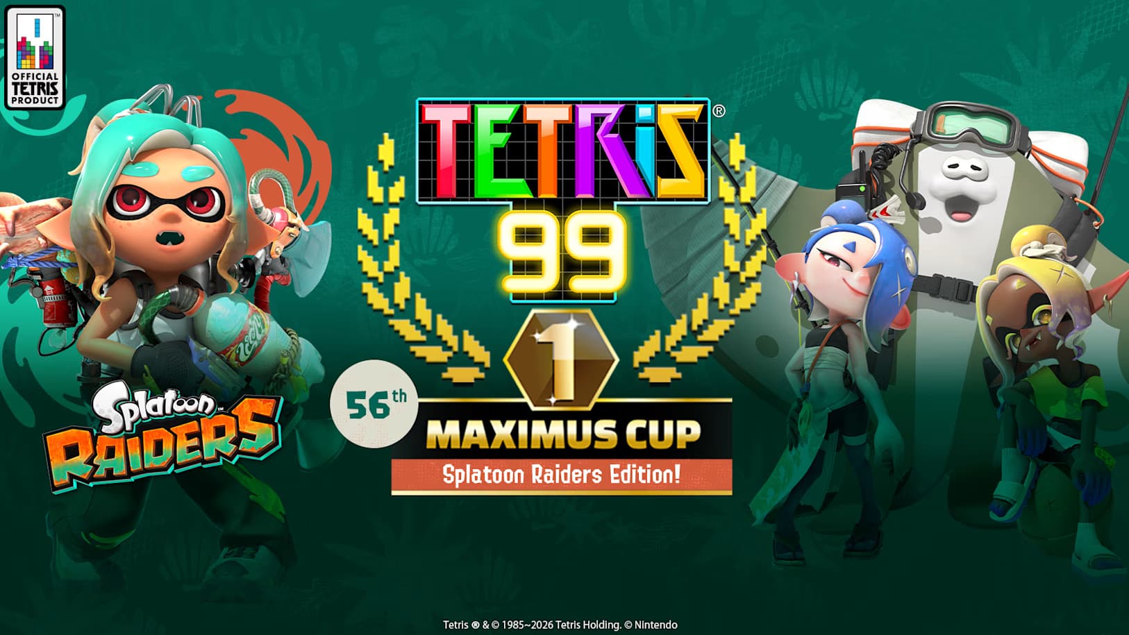 Tetris 99's 56th Maximus Cup Features Splatoon Raiders