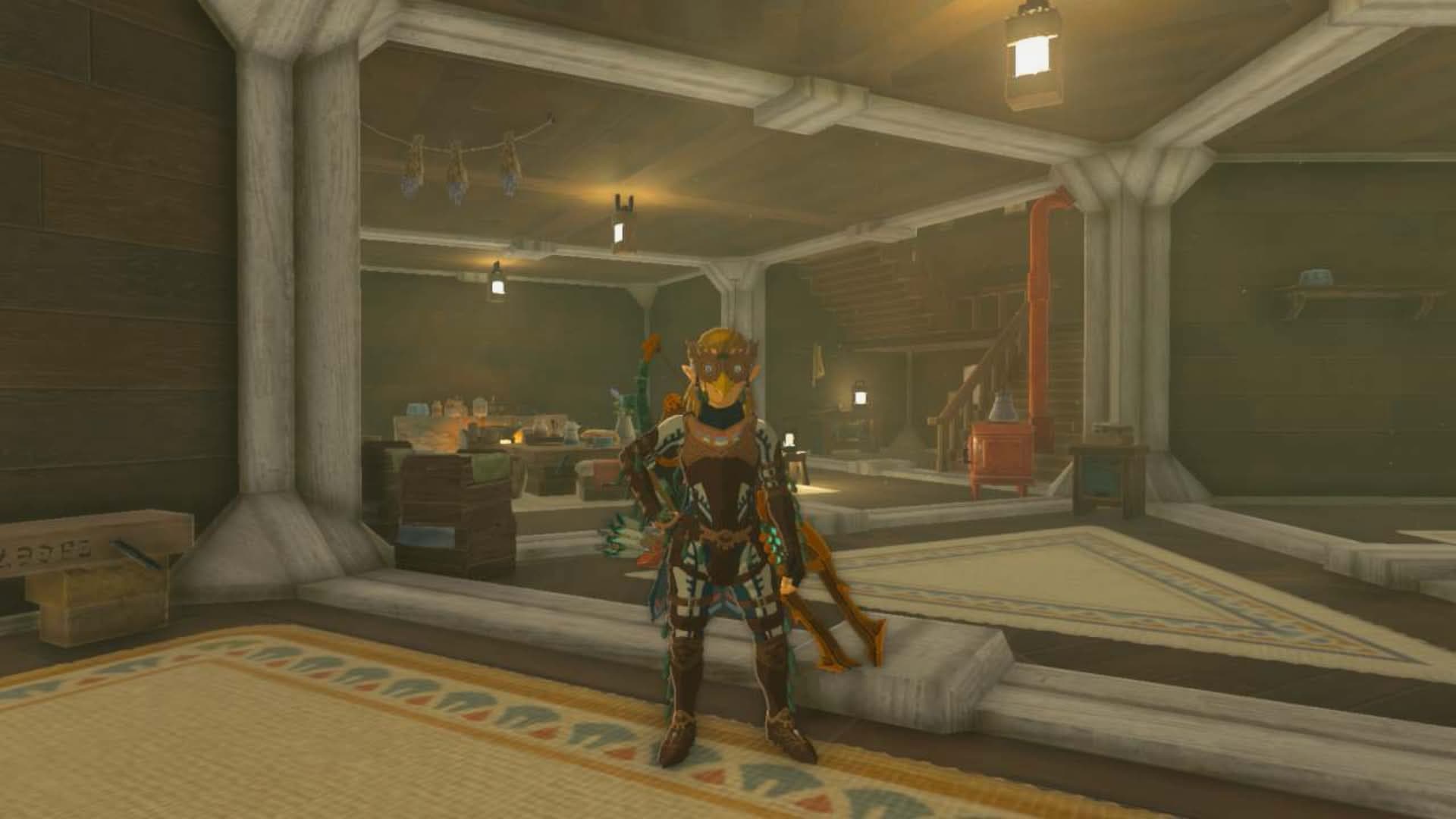 A screenshot I took in Tears of the Kingdom of the house I built near Tarrey town.