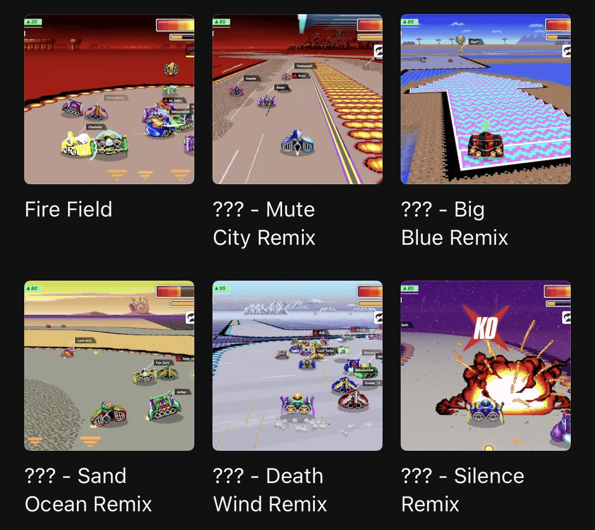The remixes of classic F-Zero songs on the F-Zero 99 soundtrack, which pretty much serve as the main attraction of this drop.