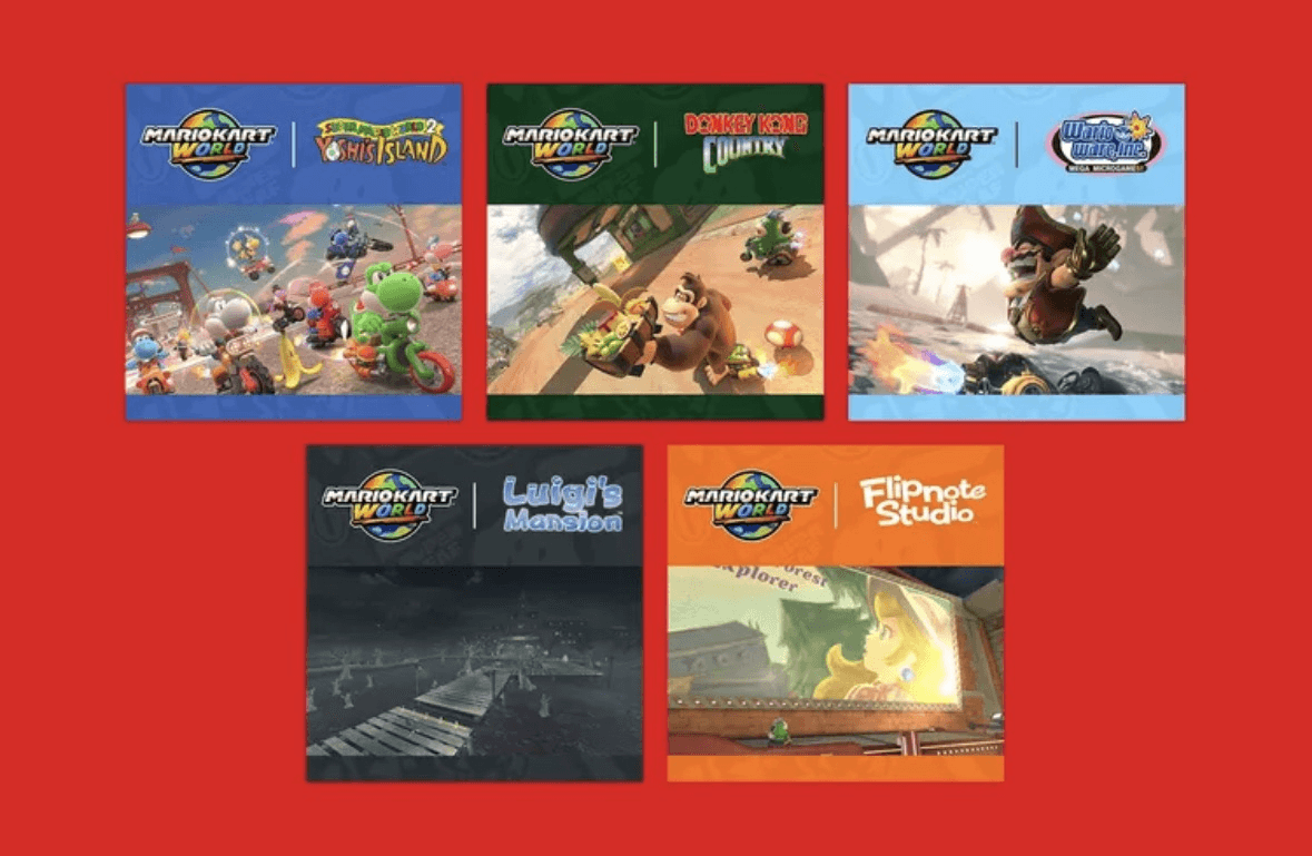 Remixes from various Mario-adjacent titles have been added to the Mario Kart World soundtrack on Nintendo Music.
