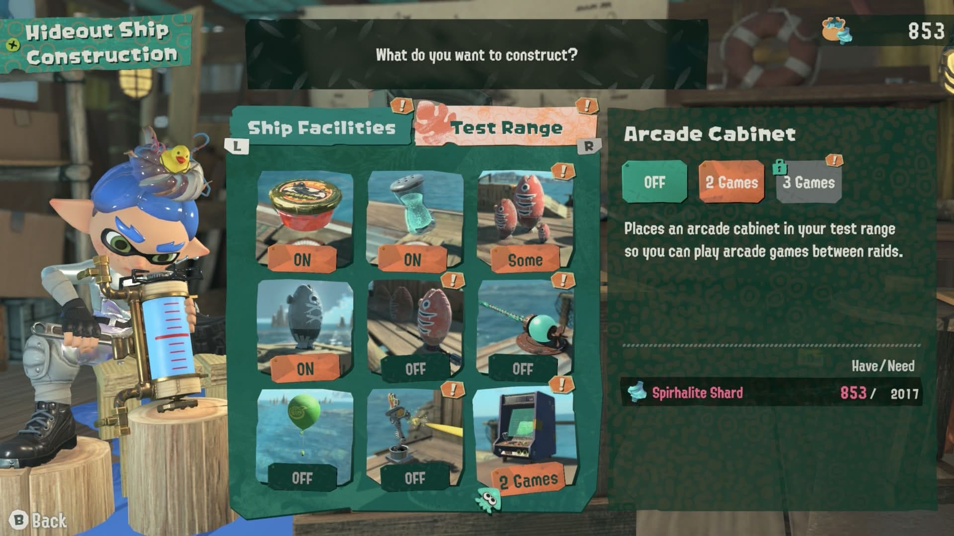 To unlock the third arcade game, you must spend 2017 Spirhalite, referencing Splatoon 2's release year.